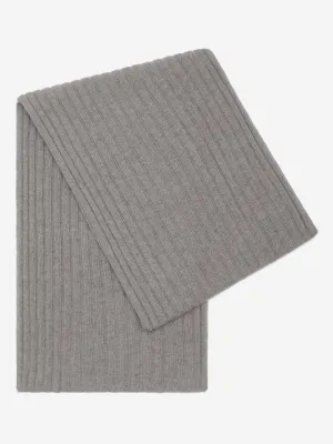 Napoli (light grey) - 100% cashmere ribbed scarf (unisex)