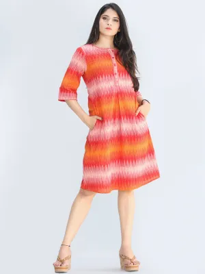 Nareena - Handwoven Ikat Cotton Midi Dress - D422F1454