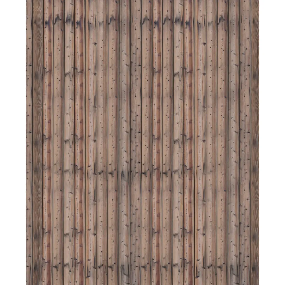 Narrow Mocha Pine Planks Printed Backdrop