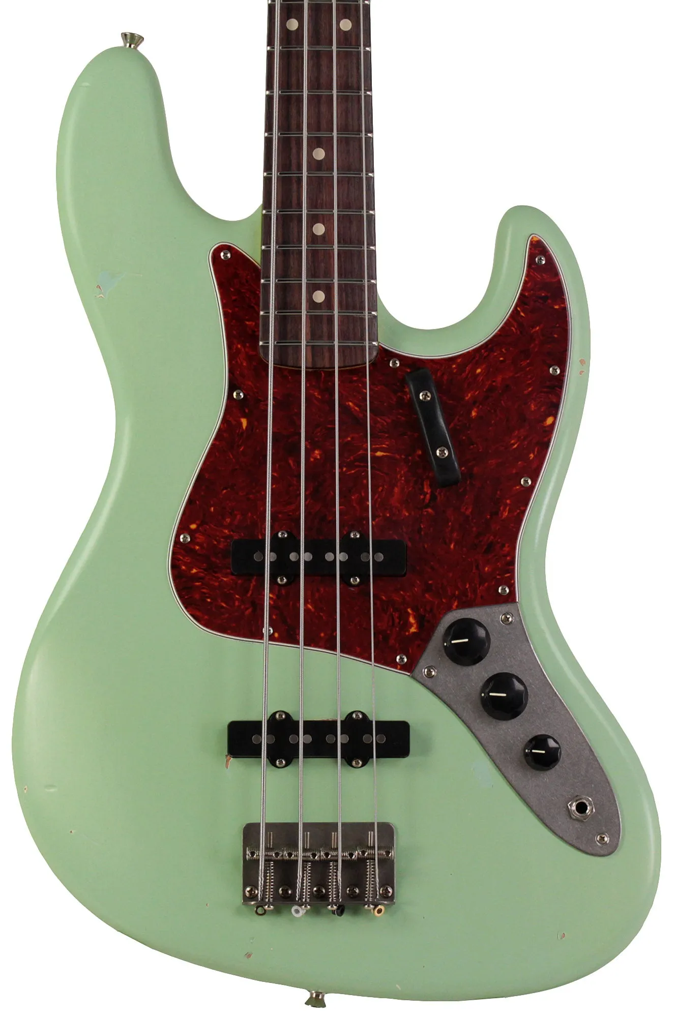 Nash JB63 Bass Guitar, Tortoise Shell, Surf Green, Light Aging