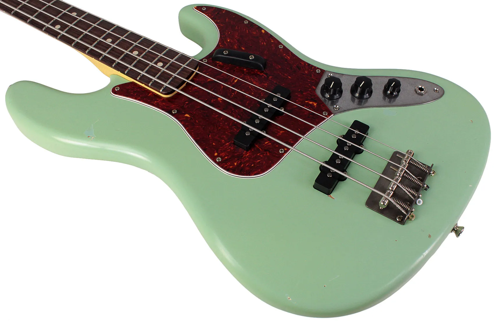 Nash JB63 Bass Guitar, Tortoise Shell, Surf Green, Light Aging