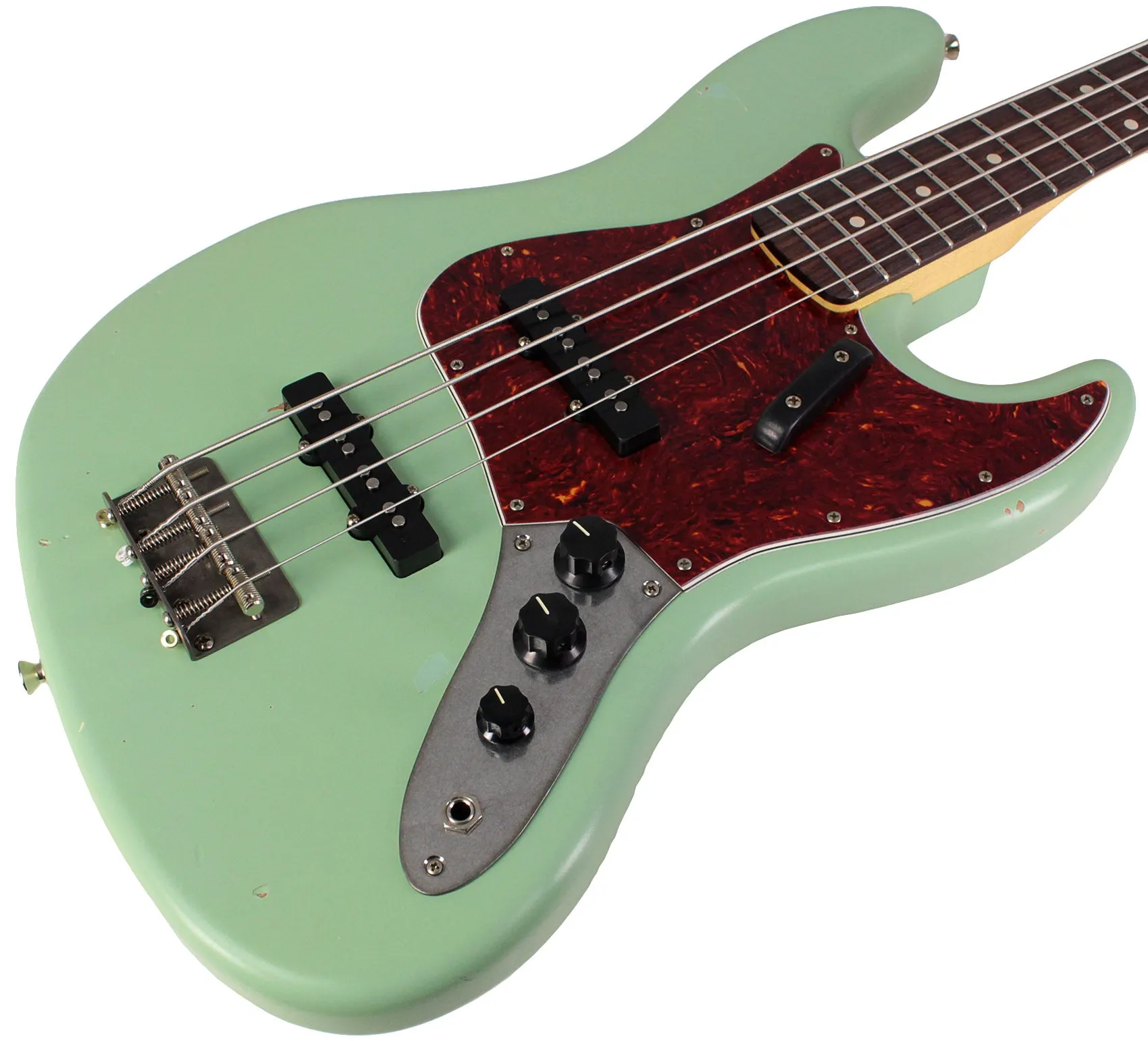 Nash JB63 Bass Guitar, Tortoise Shell, Surf Green, Light Aging