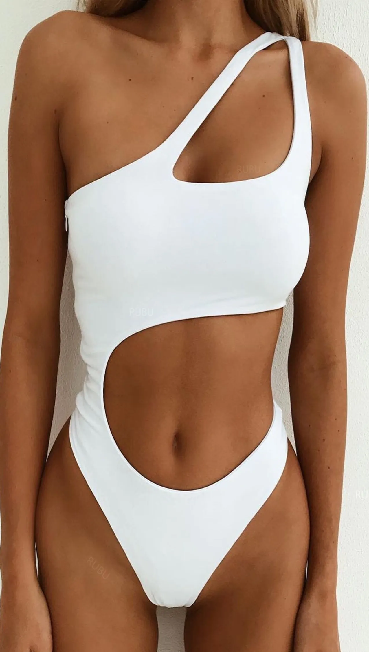 Natasha Asymmetrical One Piece White