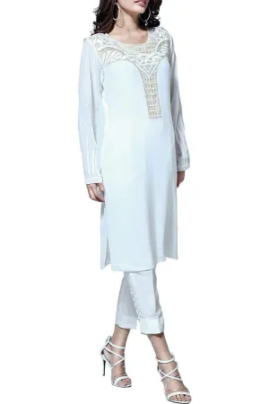 Natasha Kamal - Eris Silk & Georgette Tunic With Raw Silk Pants & Dupatta