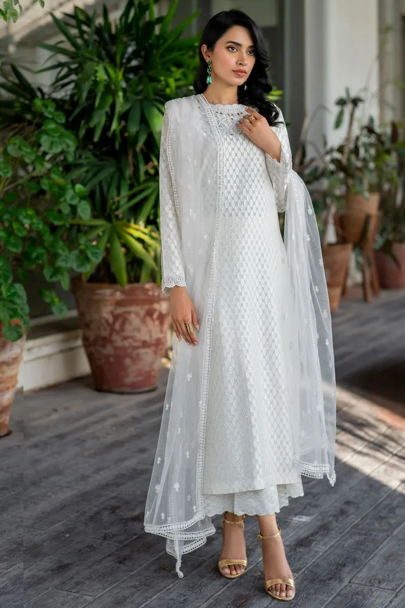 Natasha Kamal - Roman - white - Embroidered Silk - 3 Piece