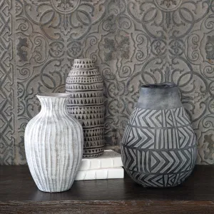 Natchez Geometric Vases, Set of 3