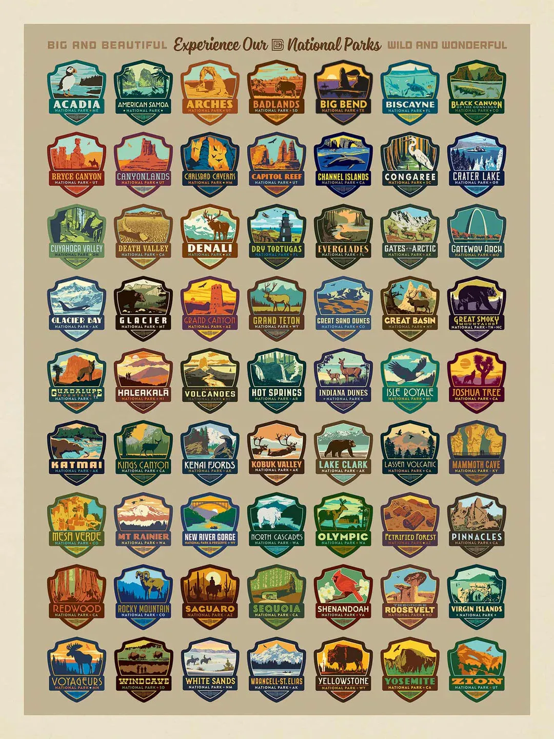 National Parks Emblems Jigsaw Puzzle