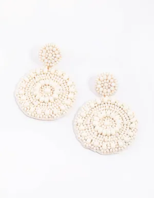 Natural Beaded Drop Earrings