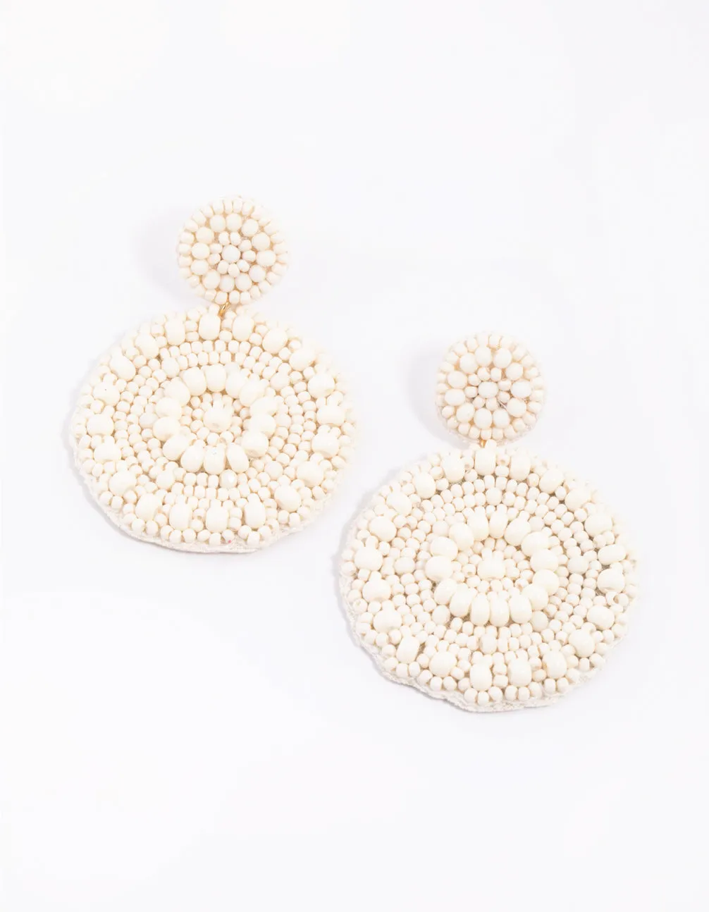 Natural Beaded Drop Earrings