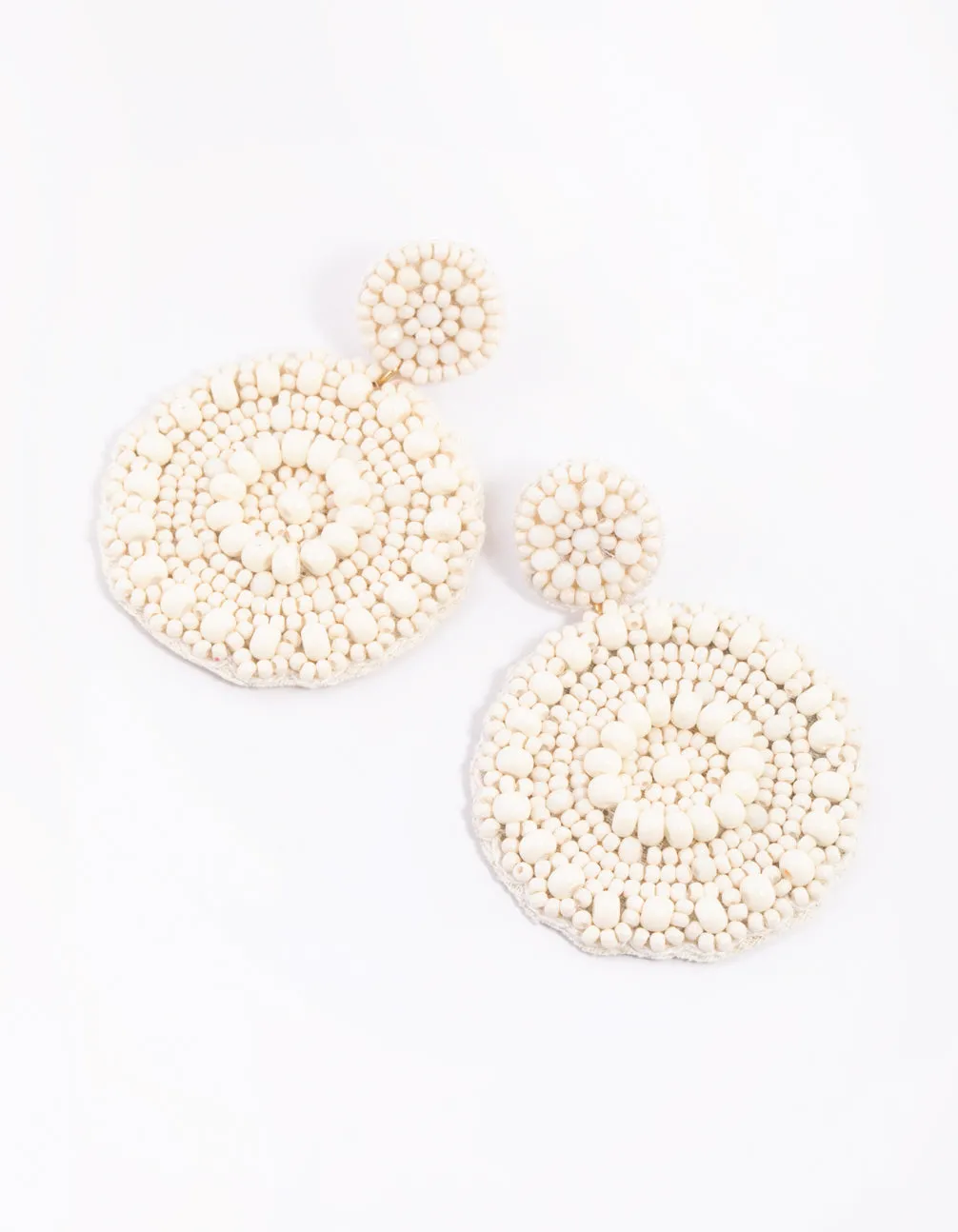 Natural Beaded Drop Earrings