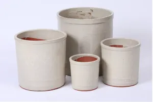 Natural Cream Planter - Simple, Chic Ceramic Design (Set Of 4)