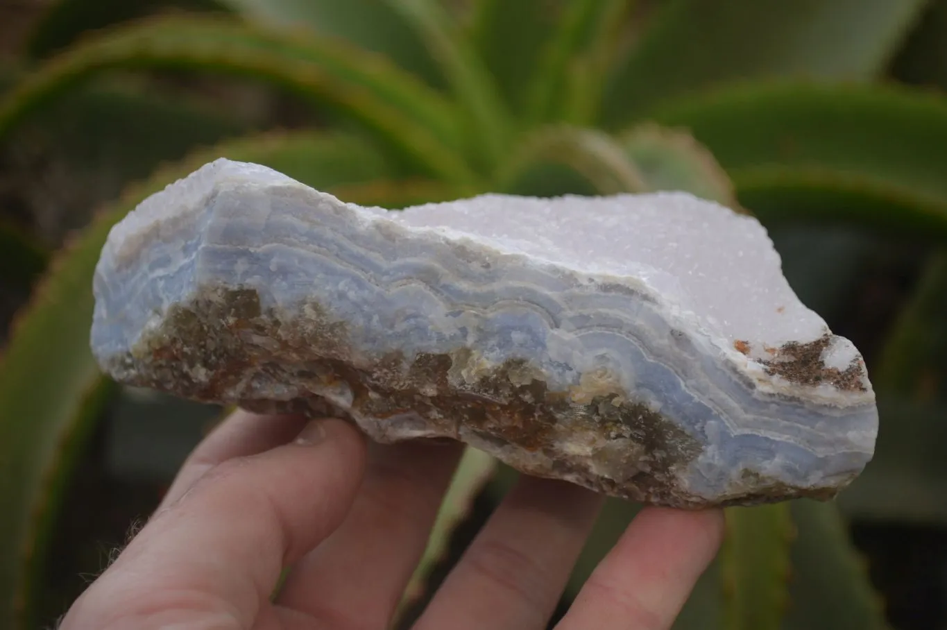 Natural Crystalline Blue Lace Agate Specimens x 2 From Namibia