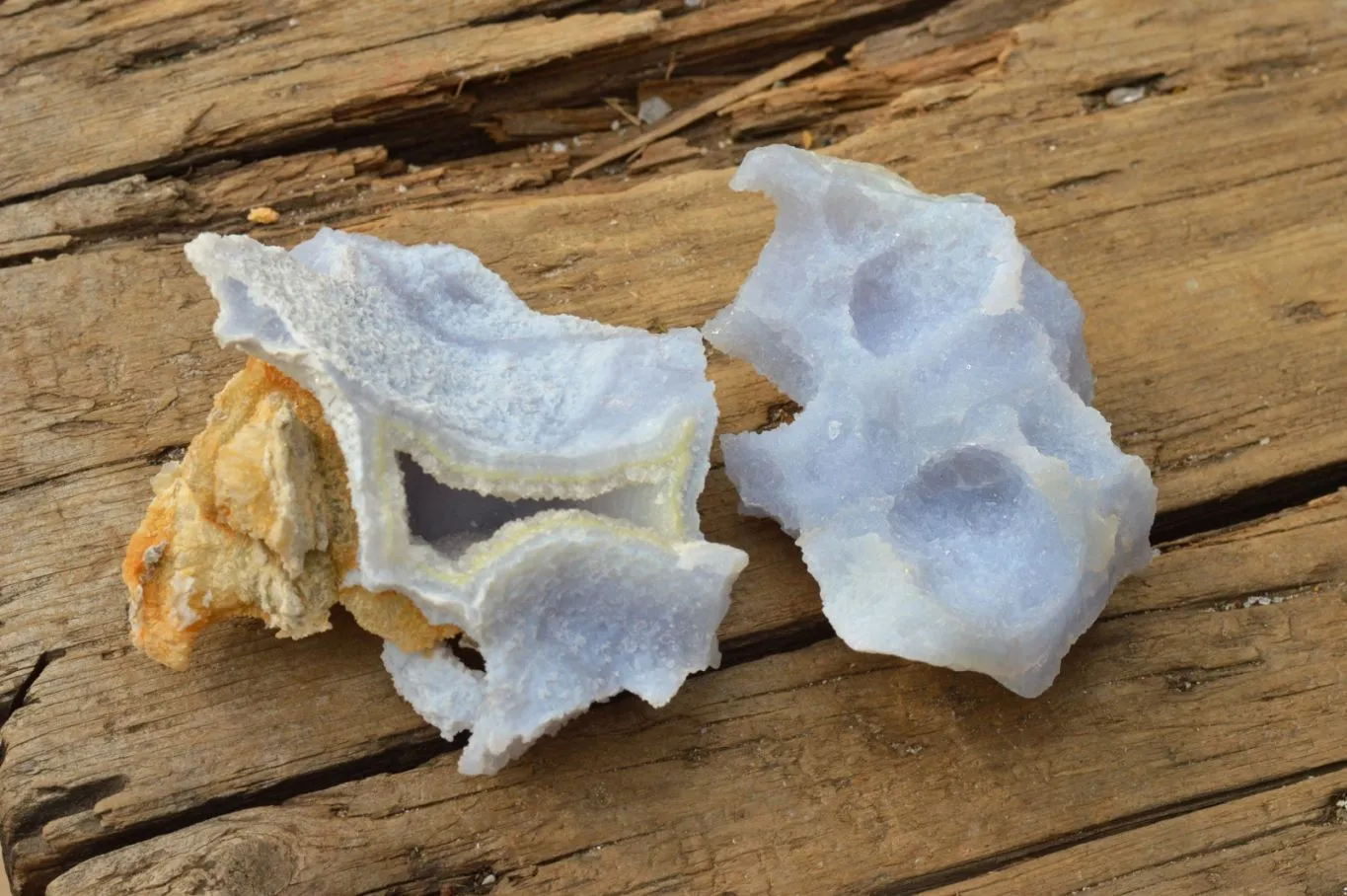 Natural Etched Blue Chalcedony Agate Specimens  x 5 From Nsanje, Malawi