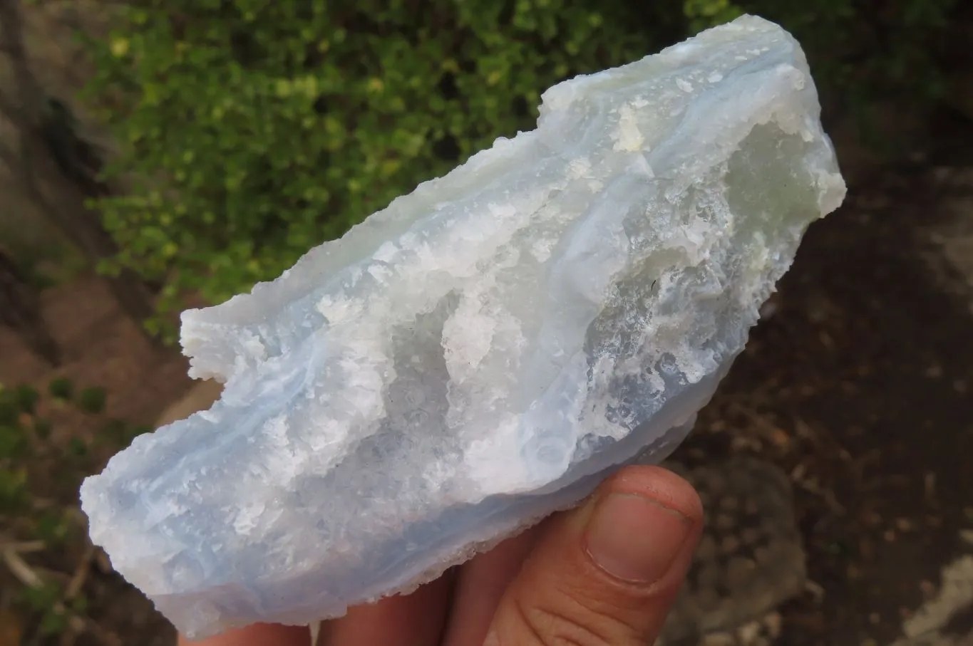 Natural Etched Blue Chalcedony Specimens x 4 From Malawi