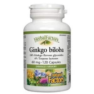 Natural factors - ginkgo biloba 60mg - 120 caps