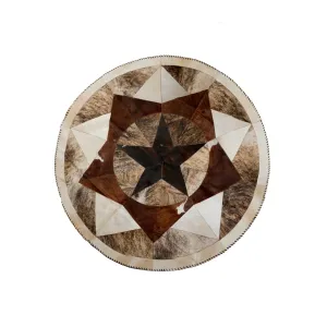 Natural Home Decor Classic Cowhide Circular Stitched Rug-1-Piece