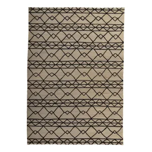 Natural Patterned Modern Wool Kilim - 10'0" x 14'2"