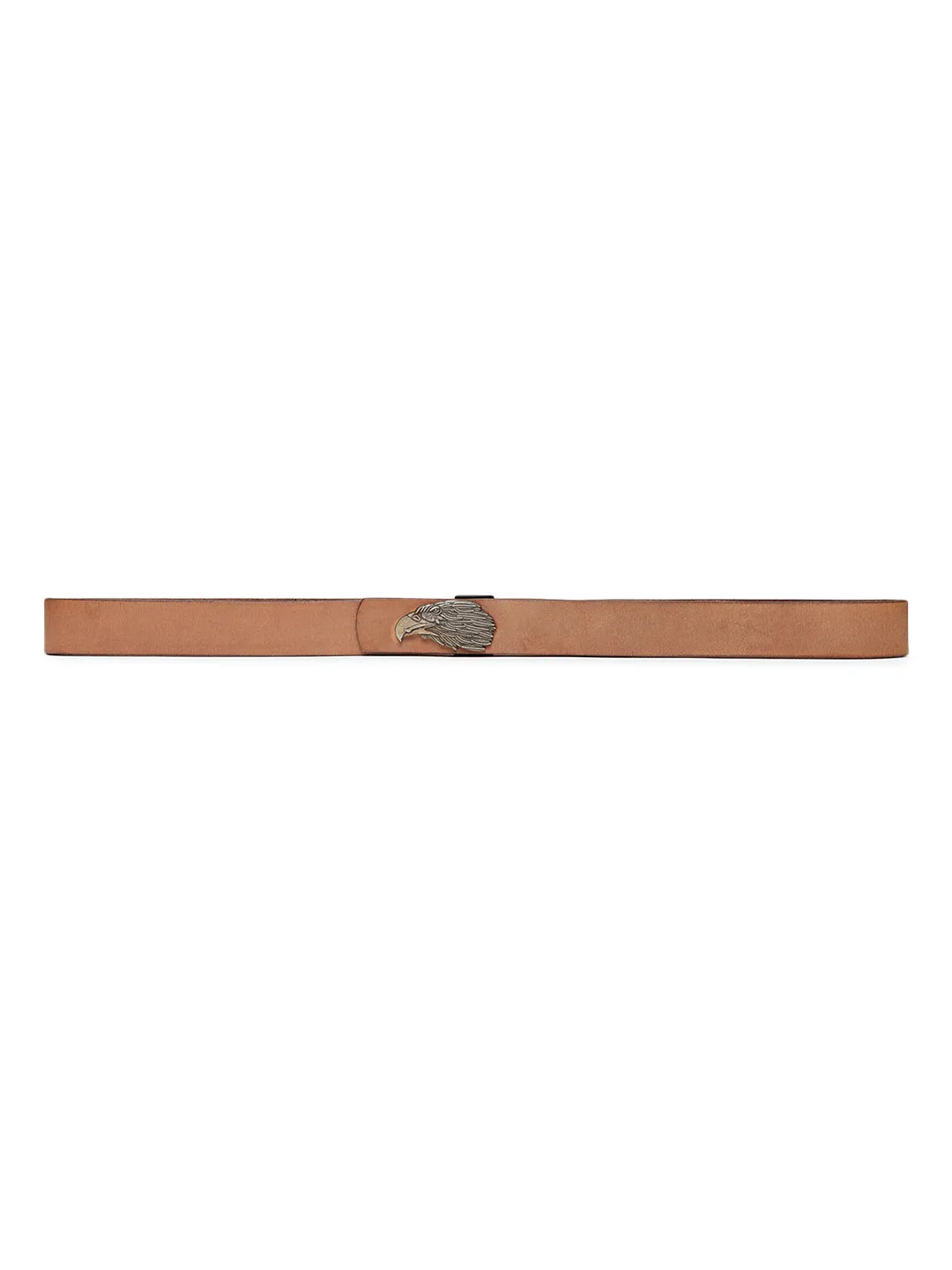 Natural Plain Belt With Eagle-shaped Metal Buckle By Art N Vintage