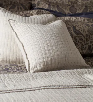 Natural Rebecca Cotton Linen Quilted Cushion Cover