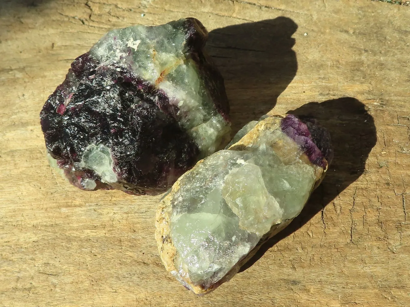 Natural Rough Watermelon Fluorite Cobbed Specimens  x 14 From Uis, Namibia