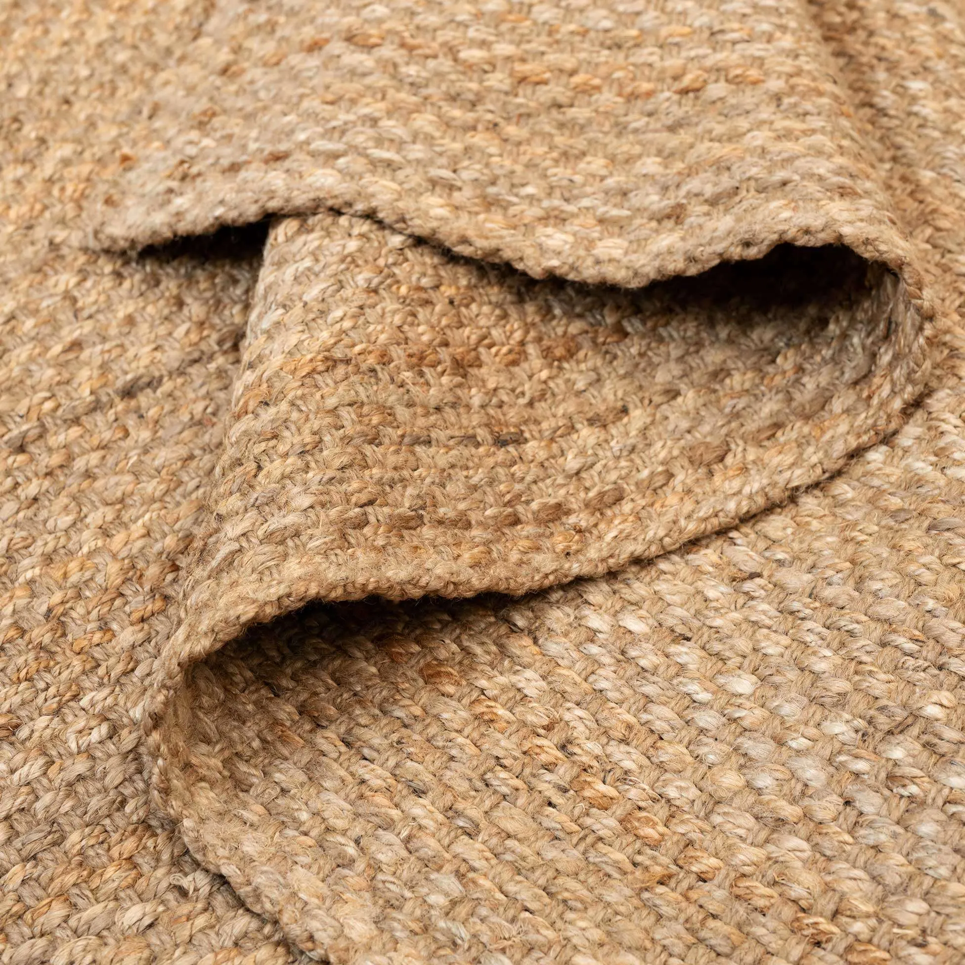 Natural Rustic Brown Bound Jute Rug - Panama