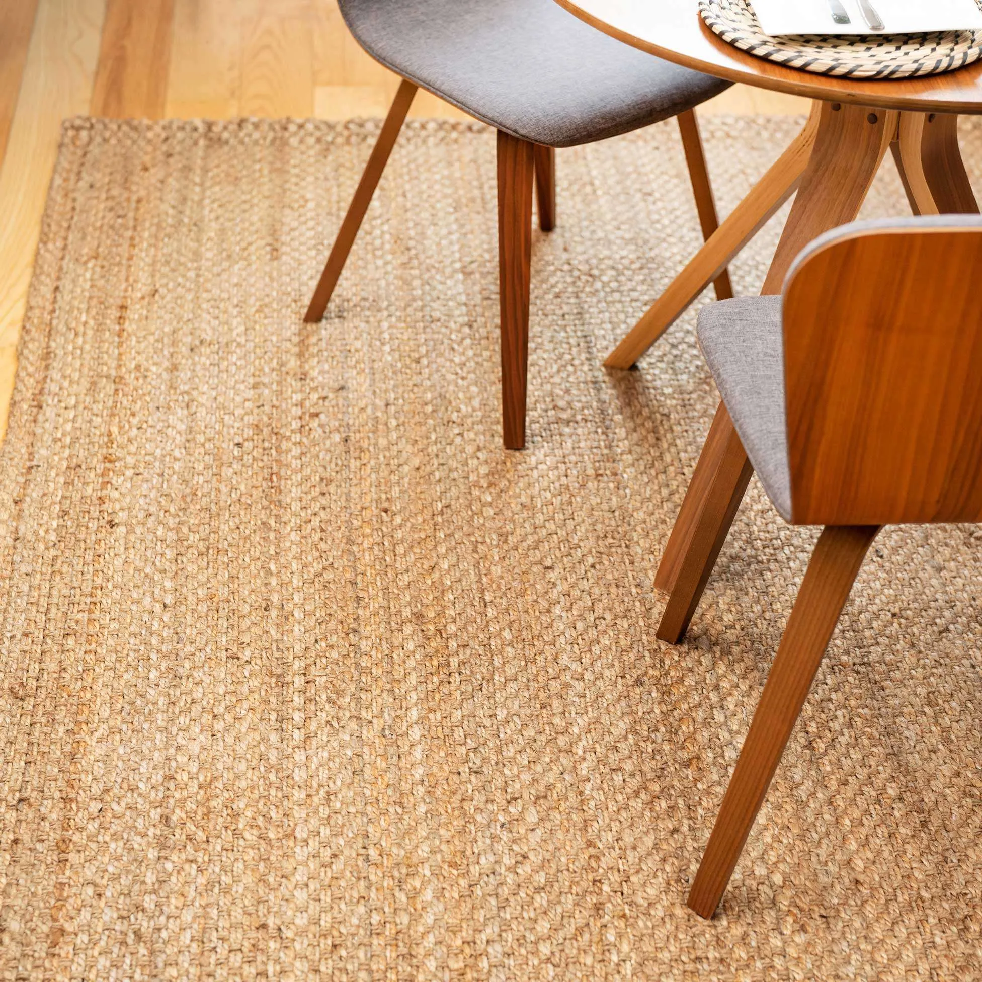 Natural Rustic Brown Bound Jute Rug - Panama