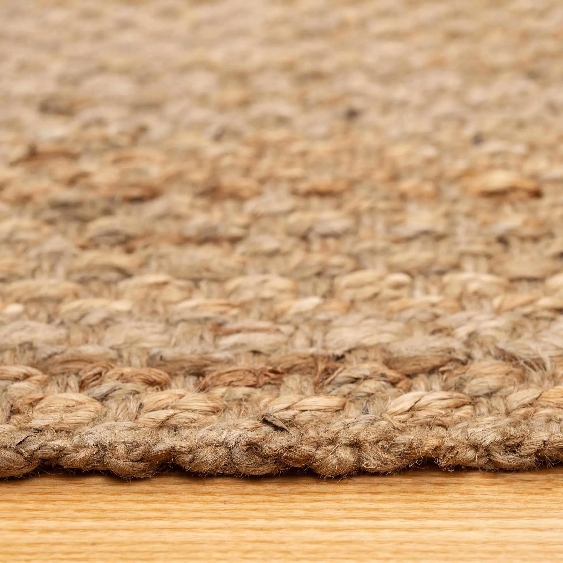 Natural Rustic Brown Bound Jute Rug - Panama