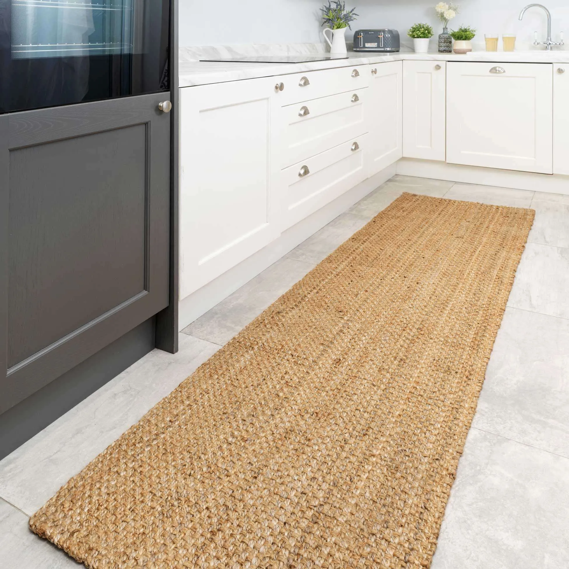 Natural Rustic Brown Bound Jute Rug - Panama