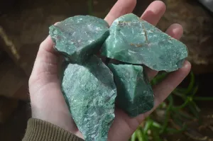 Natural Swazi Jade Cobbed Specimens x 24 from Swaziland