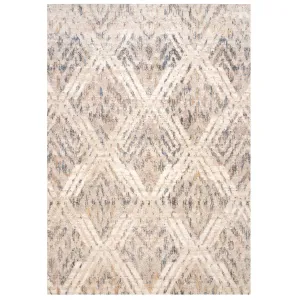 Natural Toned Diamond Living Room Rug - Warner