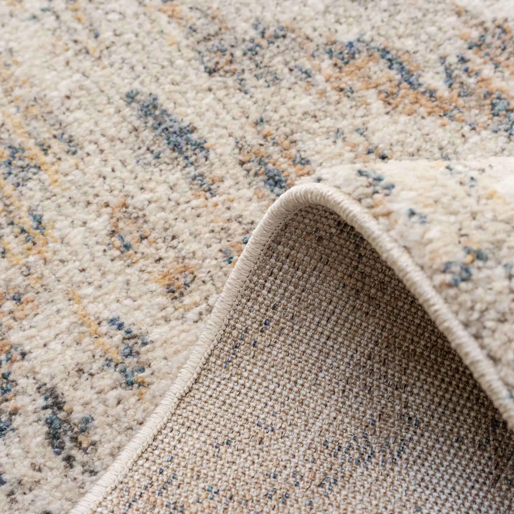 Natural Toned Diamond Living Room Rug - Warner