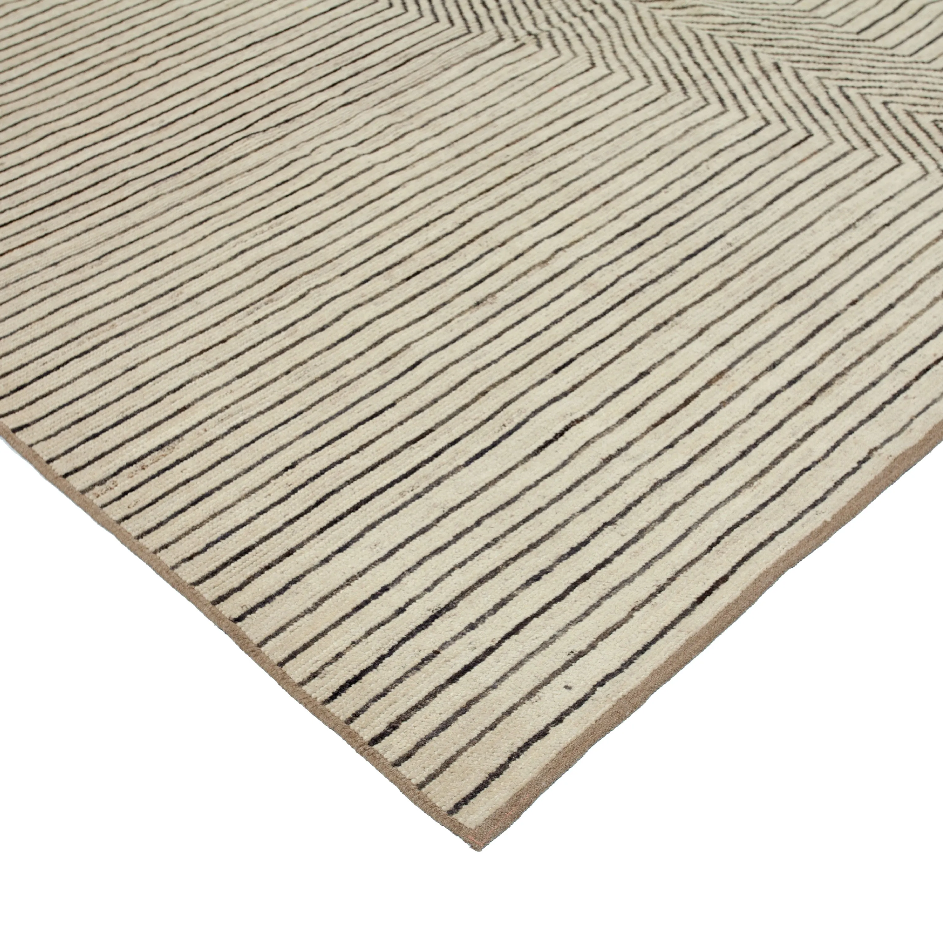 Natural White & Black Zameen Wool Rug - 9'5" x 12'3"