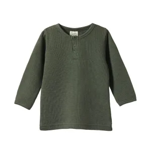 Nature Baby Henley Tee Waffle - Thyme