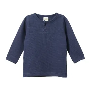 Nature Baby Henley Waffle Tee - Night