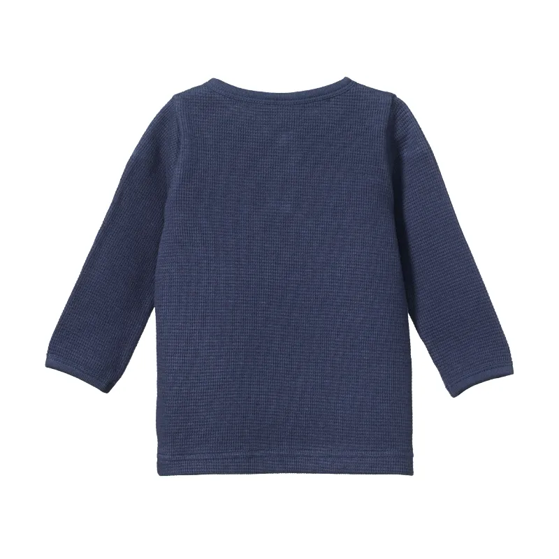 Nature Baby Henley Waffle Tee - Night