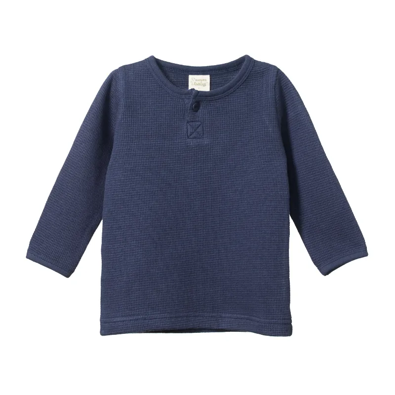 Nature Baby Henley Waffle Tee - Night