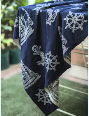 Nautical Classics Medium Weight Cotton Throws/Anchors Icons