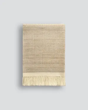 Navajo Straw/Off White Throw - Wool/Silk