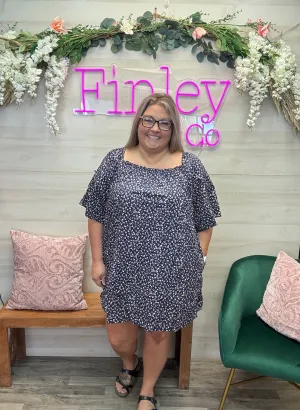 Navy & Floral Printed Tunic