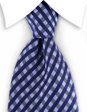 Navy & Silver Crisscross 4" Necktie