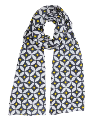 Navy & Yellow Diamond Scarf