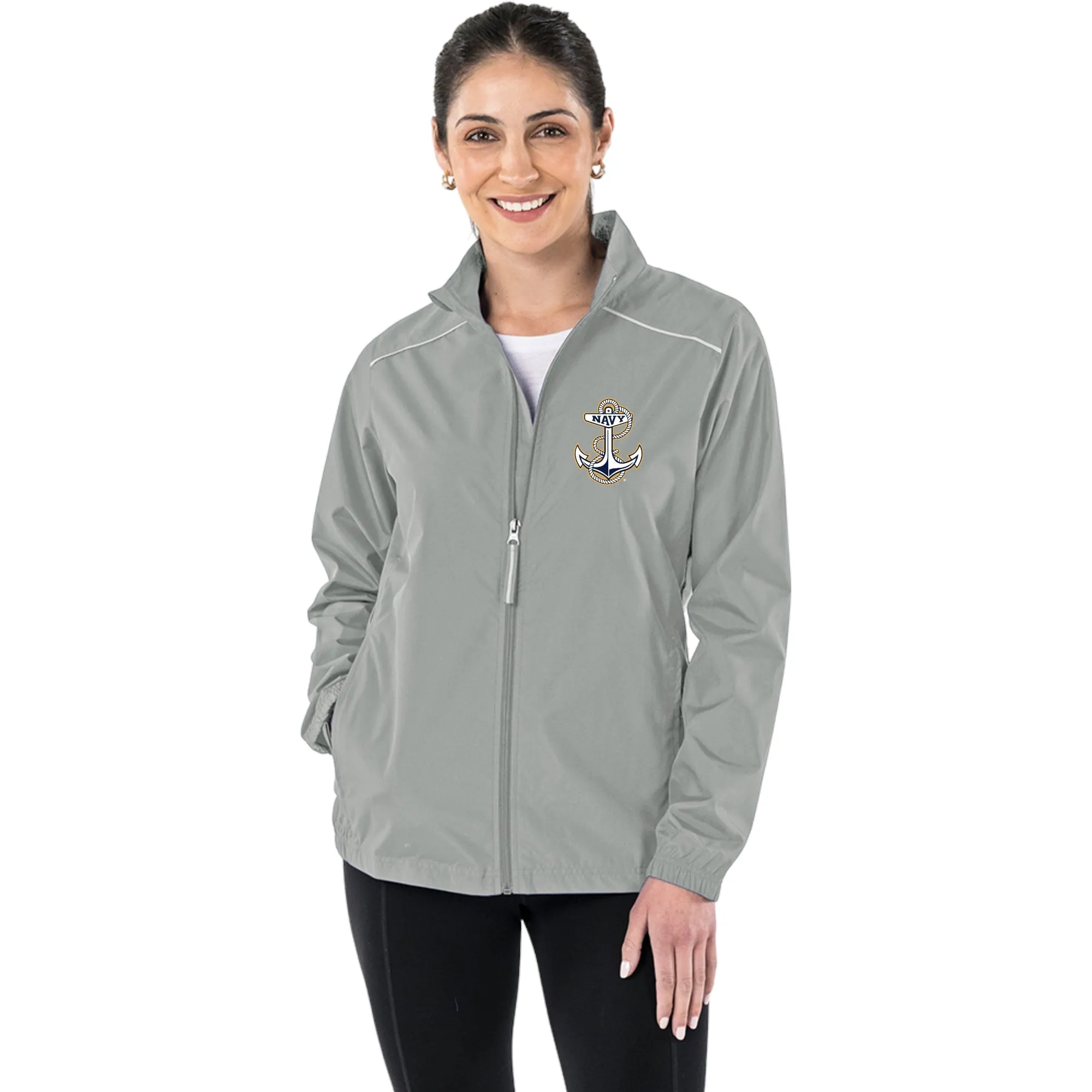 Navy Anchor Ladies Pack-N-Go Full Zip Jacket