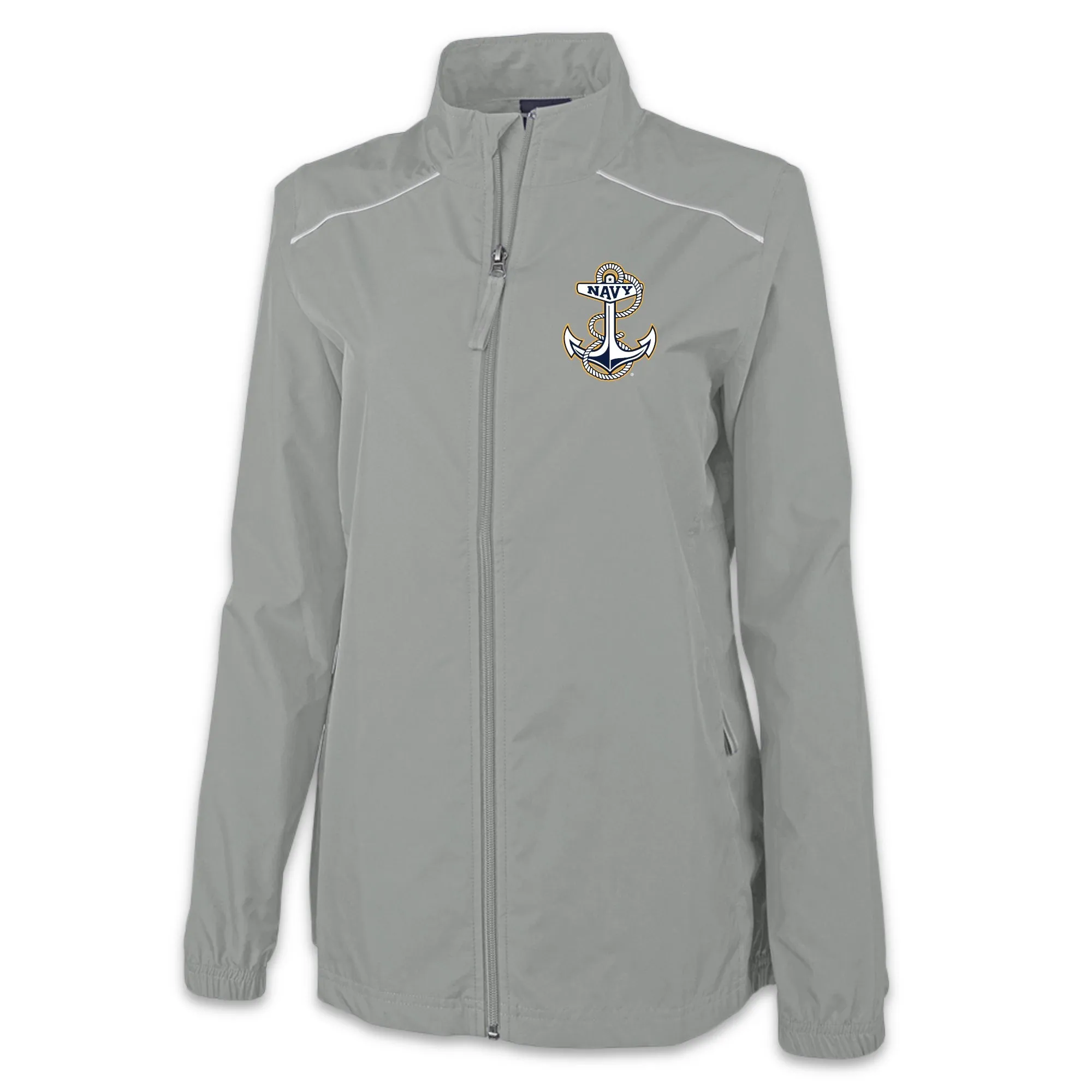 Navy Anchor Ladies Pack-N-Go Full Zip Jacket