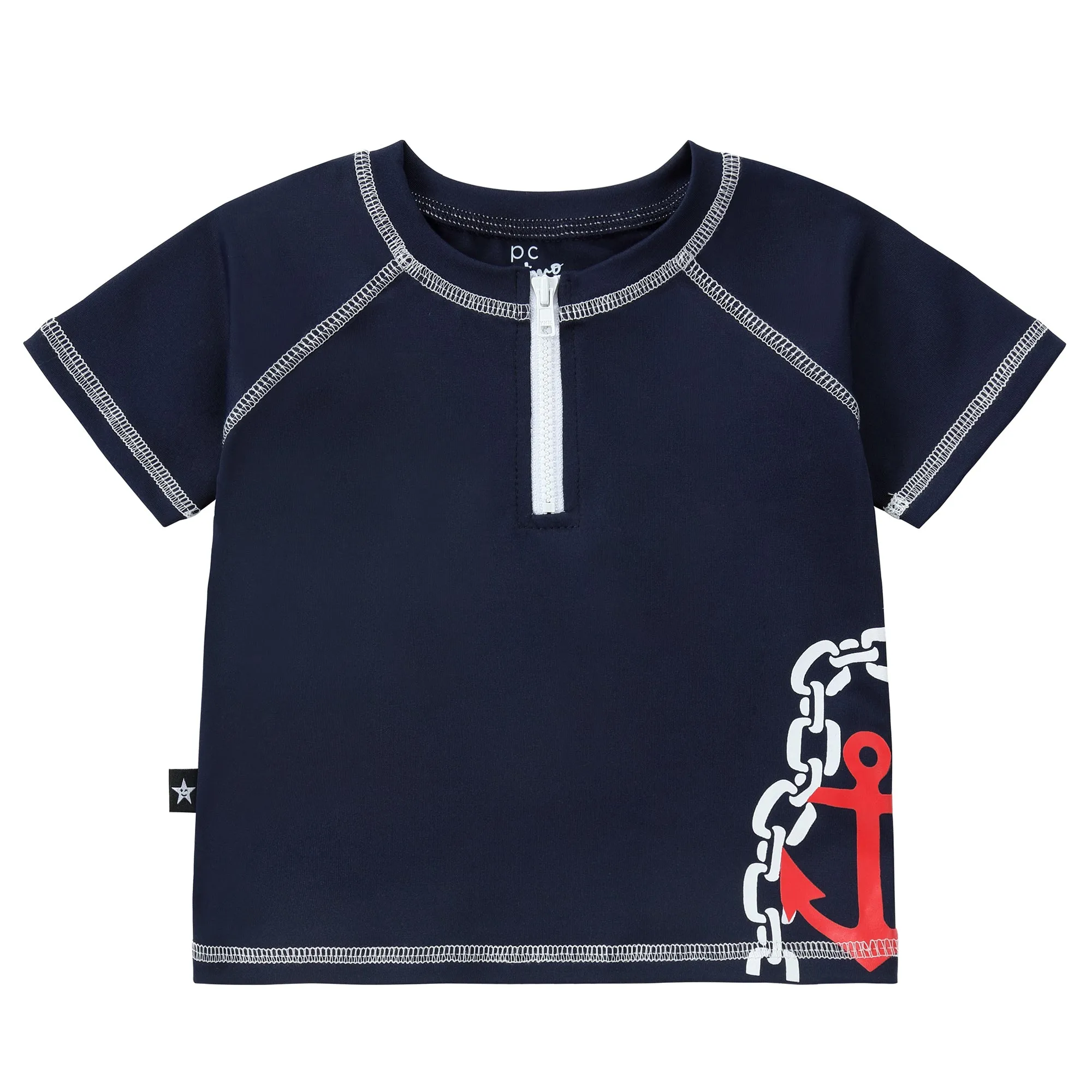 Navy Anchor Print Rashguard