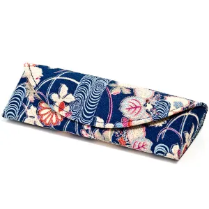 Navy Ao Floral Japanese Glasses Case