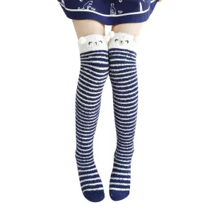 Navy Bear Thigh Highs