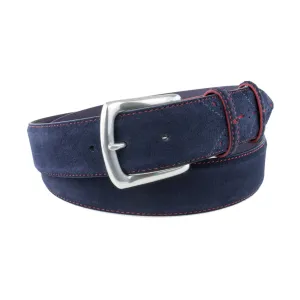 Navy Blue & Red Suede Sinatra Belt