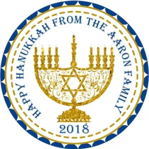 Navy Blue And Gold Hanukkah Stickers