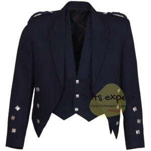 Navy Blue Charlie Jacket With 3 Button Vest