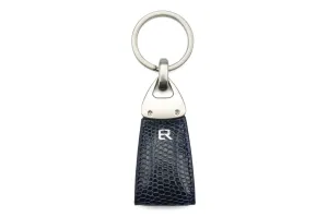 Navy Blue Genuine Ostrich Triangle keychain